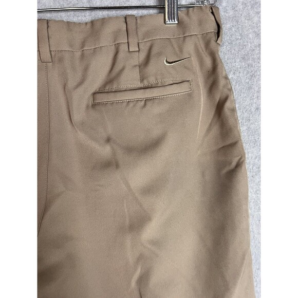Nike Golf Dri-Fit Golf Pants Men 36X34 Khaki FitDry Pleated Cuffed Swoosh Logo - Picture 4 of 11